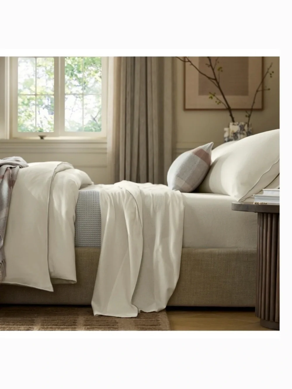 Boll & Branch Elysian Organic Cotton Cashmere Duvet Cover Full Queen Cream  NWOT